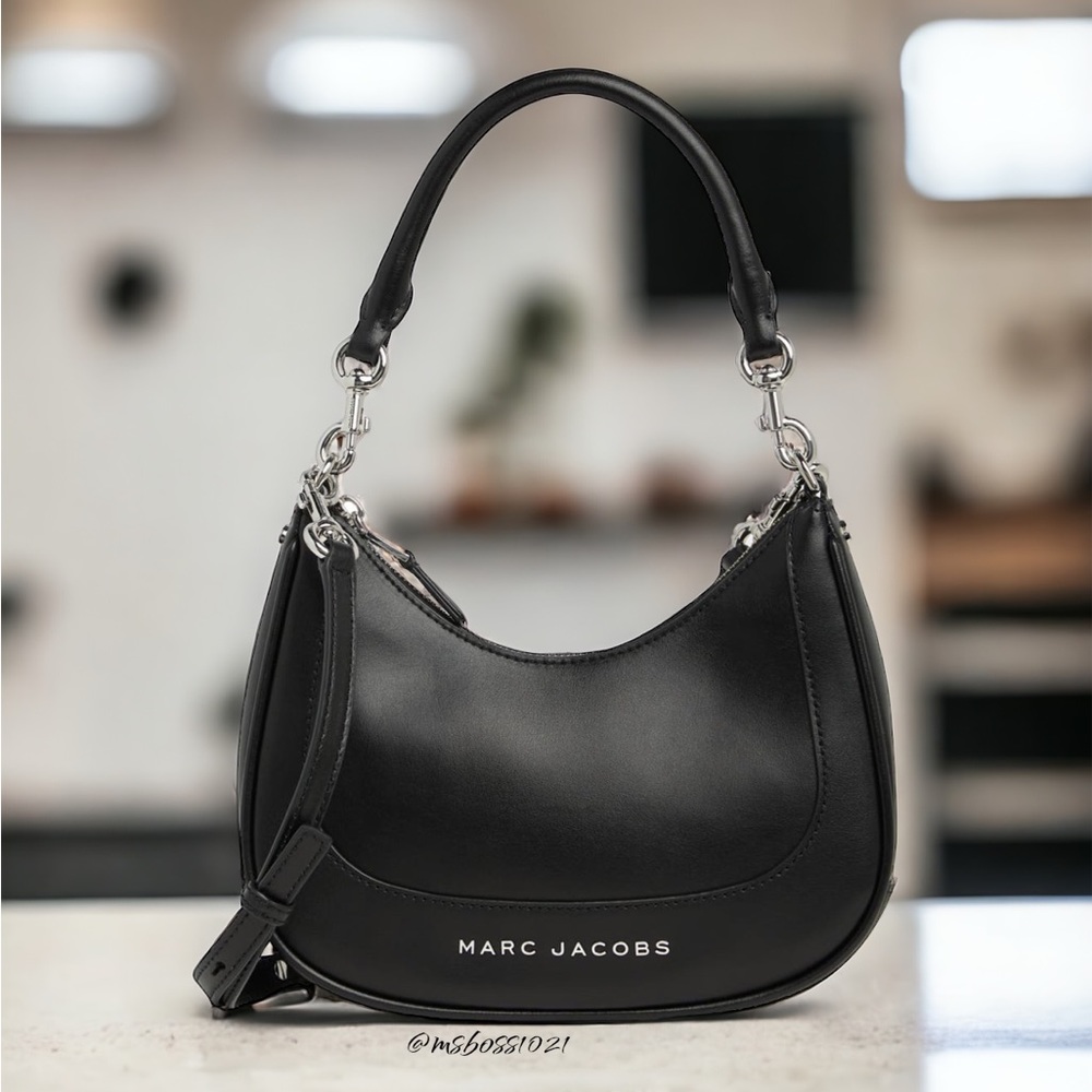 MARC JACOBS Convertible Shoulder Bag in Black + Croc Cardholder/Keychain NWT - Picture 3 of 9